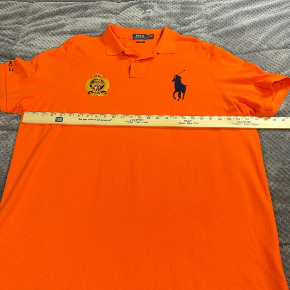 Polo Ralph Lauren Mens XXL Orange Big Pony Crest Classic Fit Polo Shirt - Picture 3 of 8